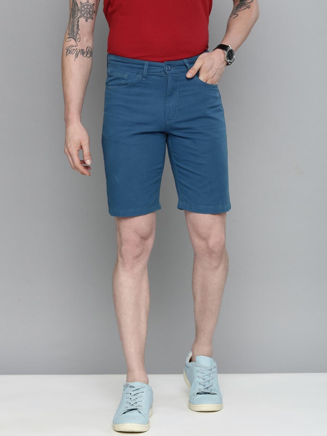 The Indian Garage Co Men Blue Slim Fit Chino Shorts