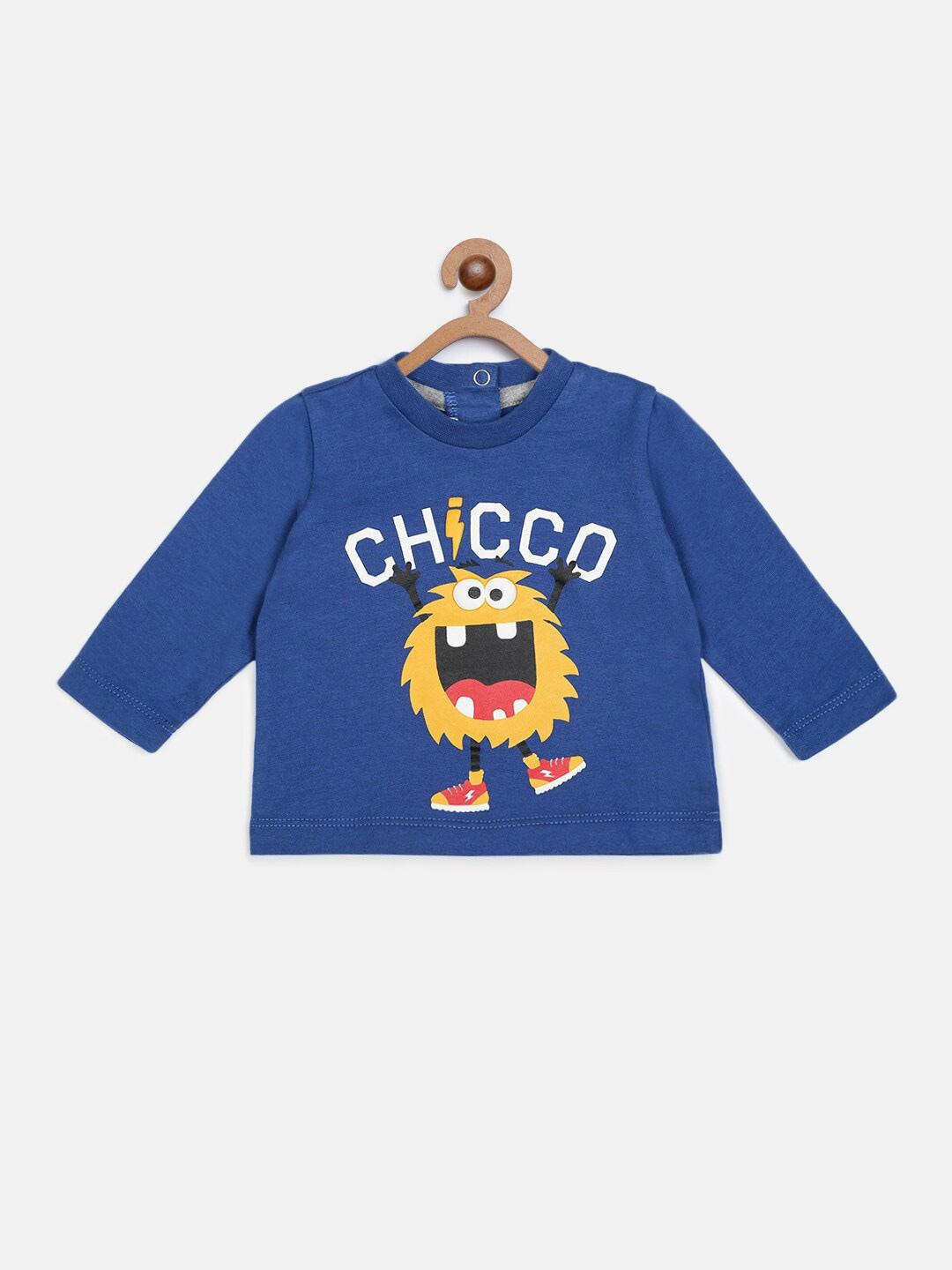 Chicco Boys Blue  Yellow Graphic Printed Pure Cotton T-shirt