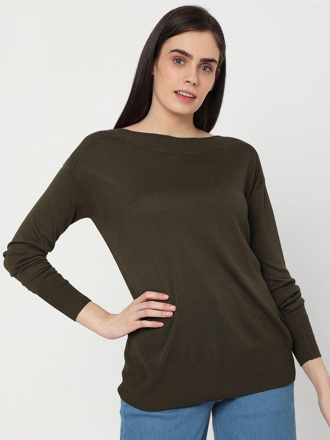 vero-moda-women-olive-solid-pullover