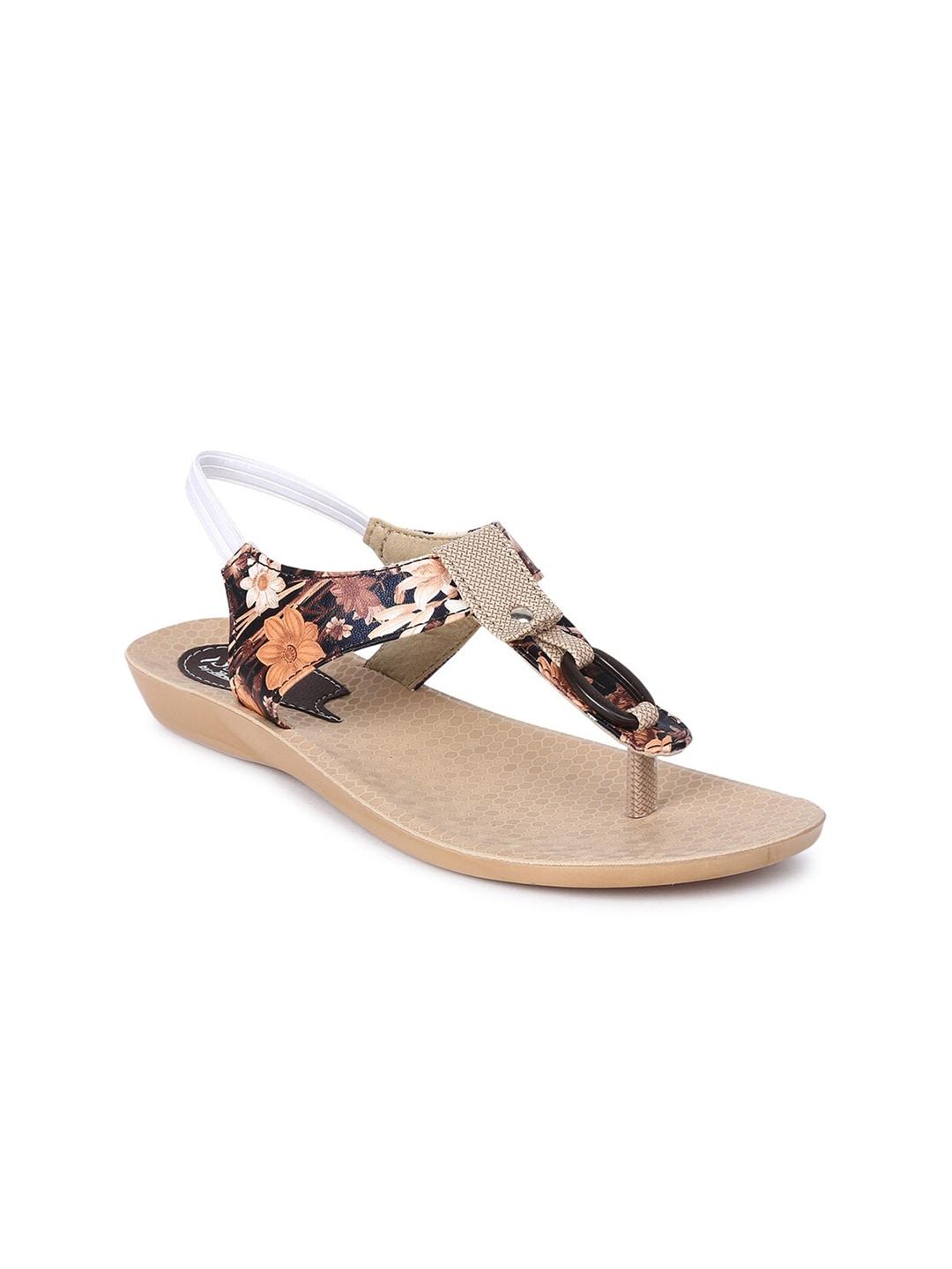 Paragon Women Brown & Beige Floral Printed Flats