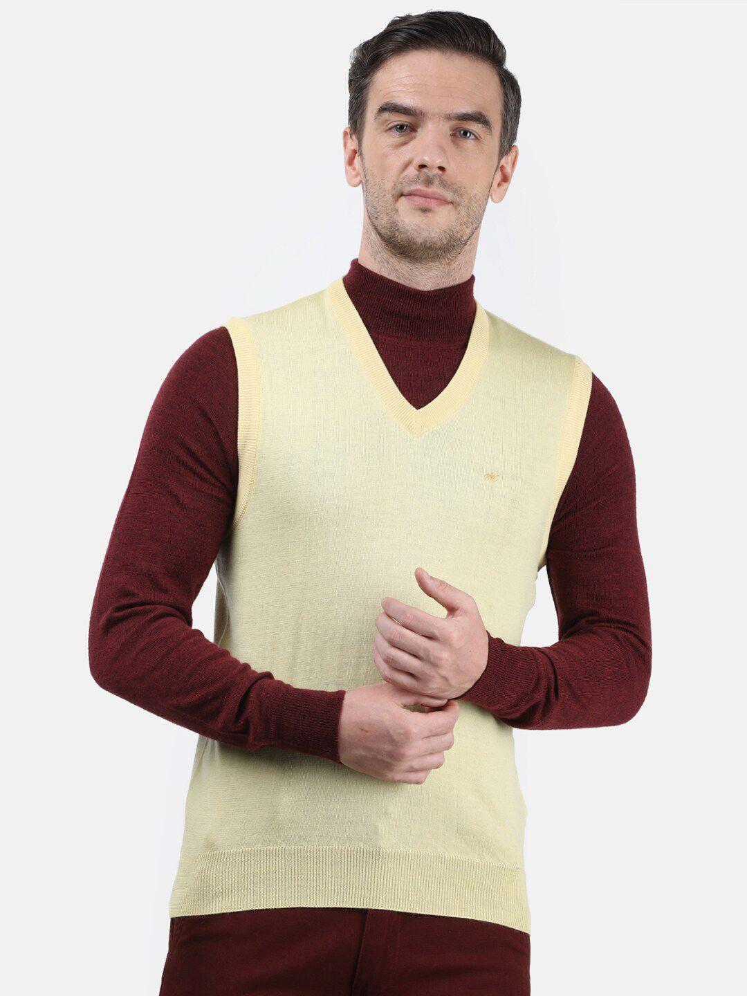 monte-carlo-men-yellow-solid-wool-sleeveless-sweater-vest