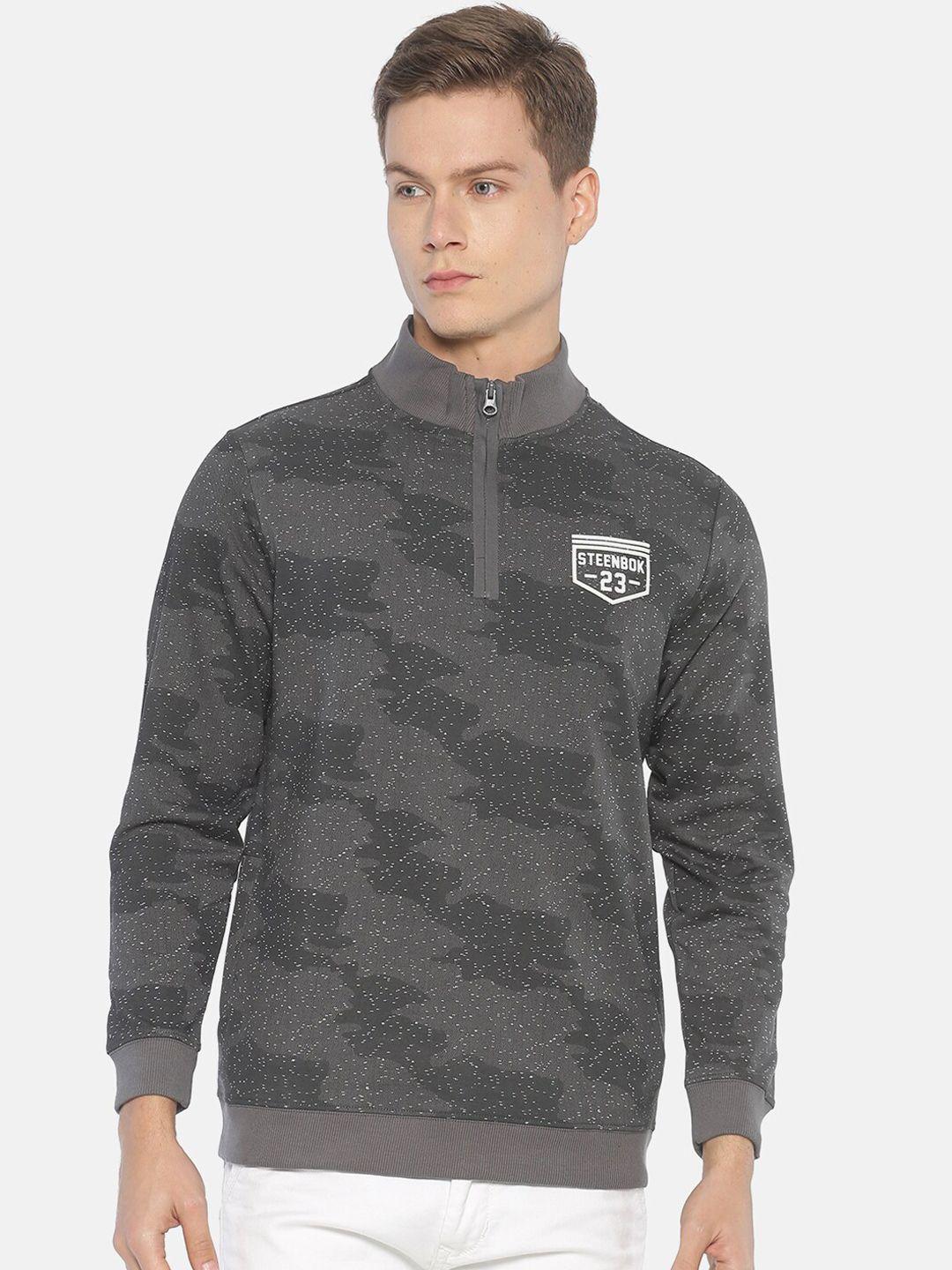 steenbok-men-grey-printed-sweatshirt