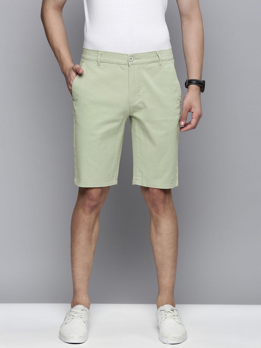 the-indian-garage-co-men-green-slim-fit-regular-shorts