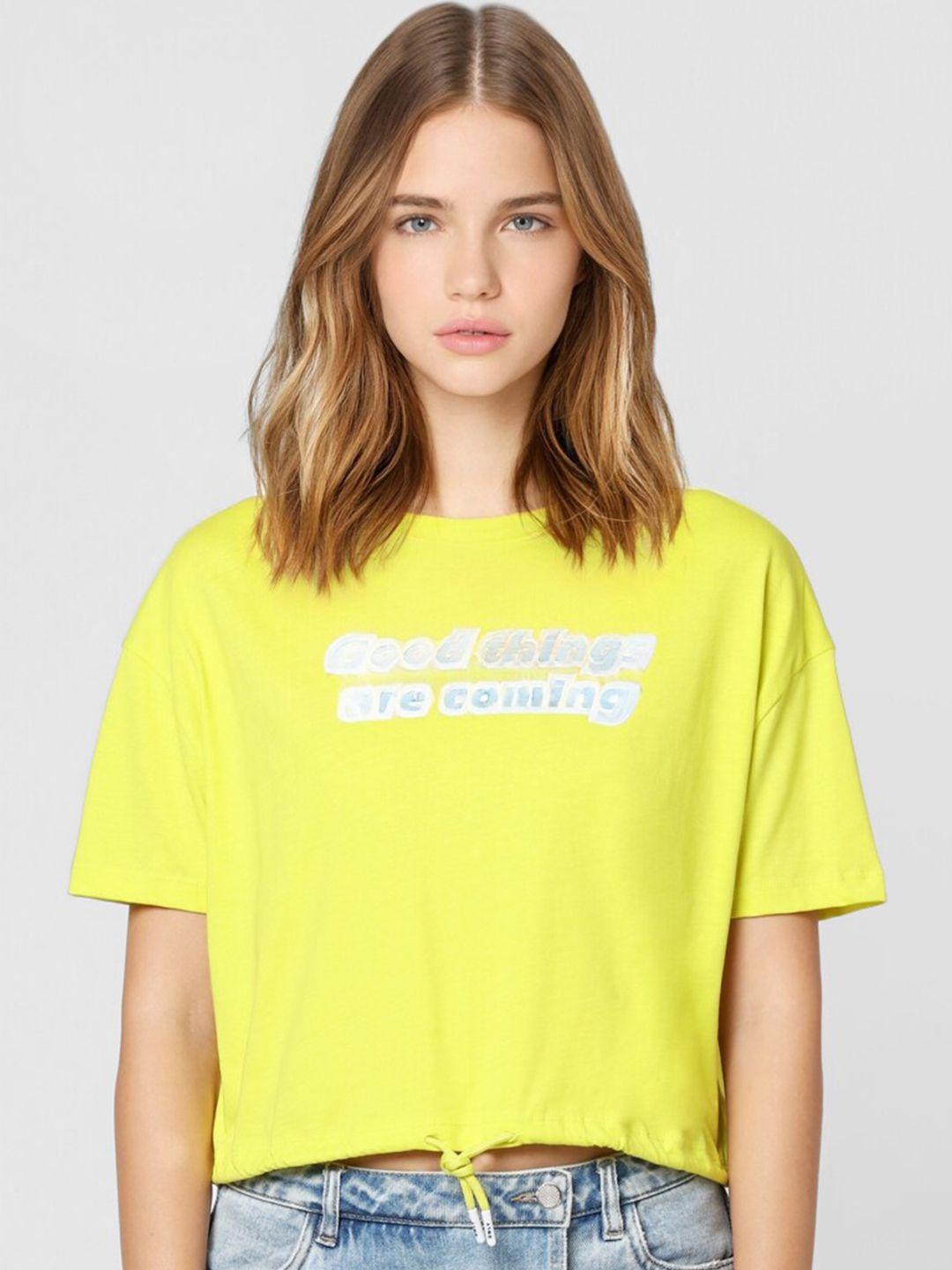 only-women-yellow-&-white-typography-printed-drop-shoulder-sleeves-t-shirt