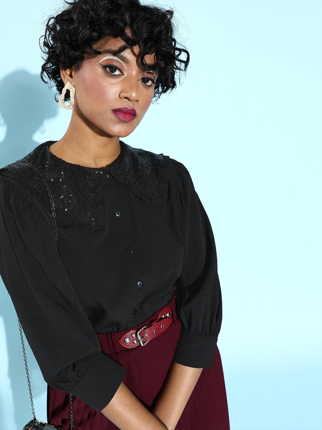 Rare Women Stylish Black Sleek Top