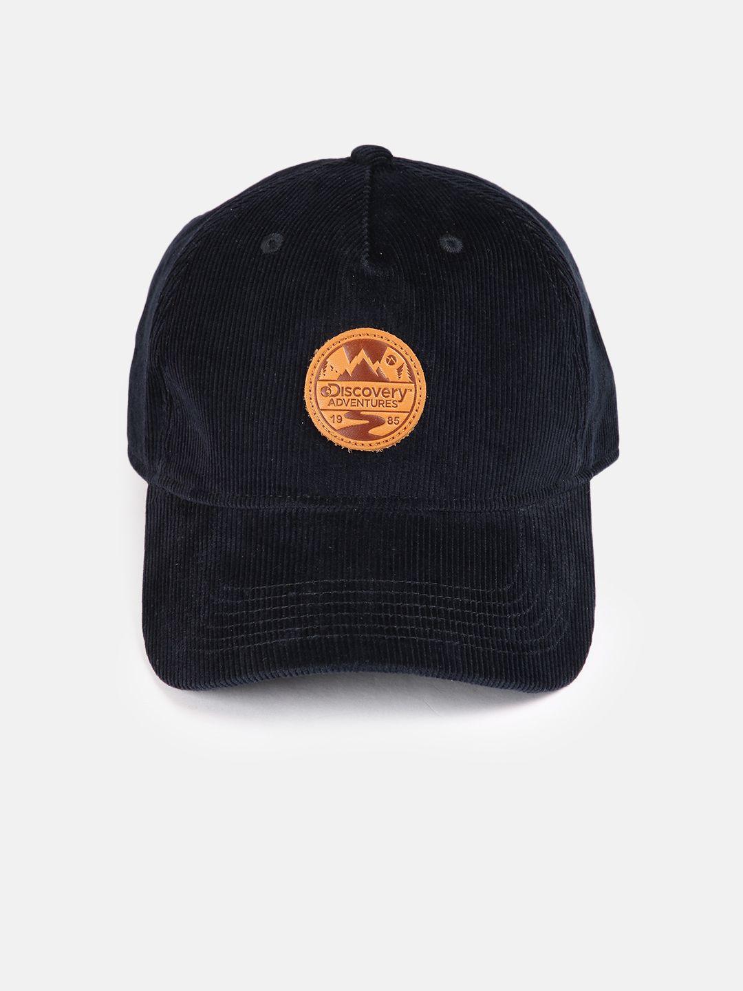 roadster-unisex-navy-blue-solid-ribbed-cotton-baseball-cap