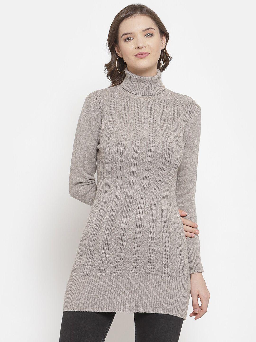 mafadeny-women-mauve-cable-knit-longline-pullover