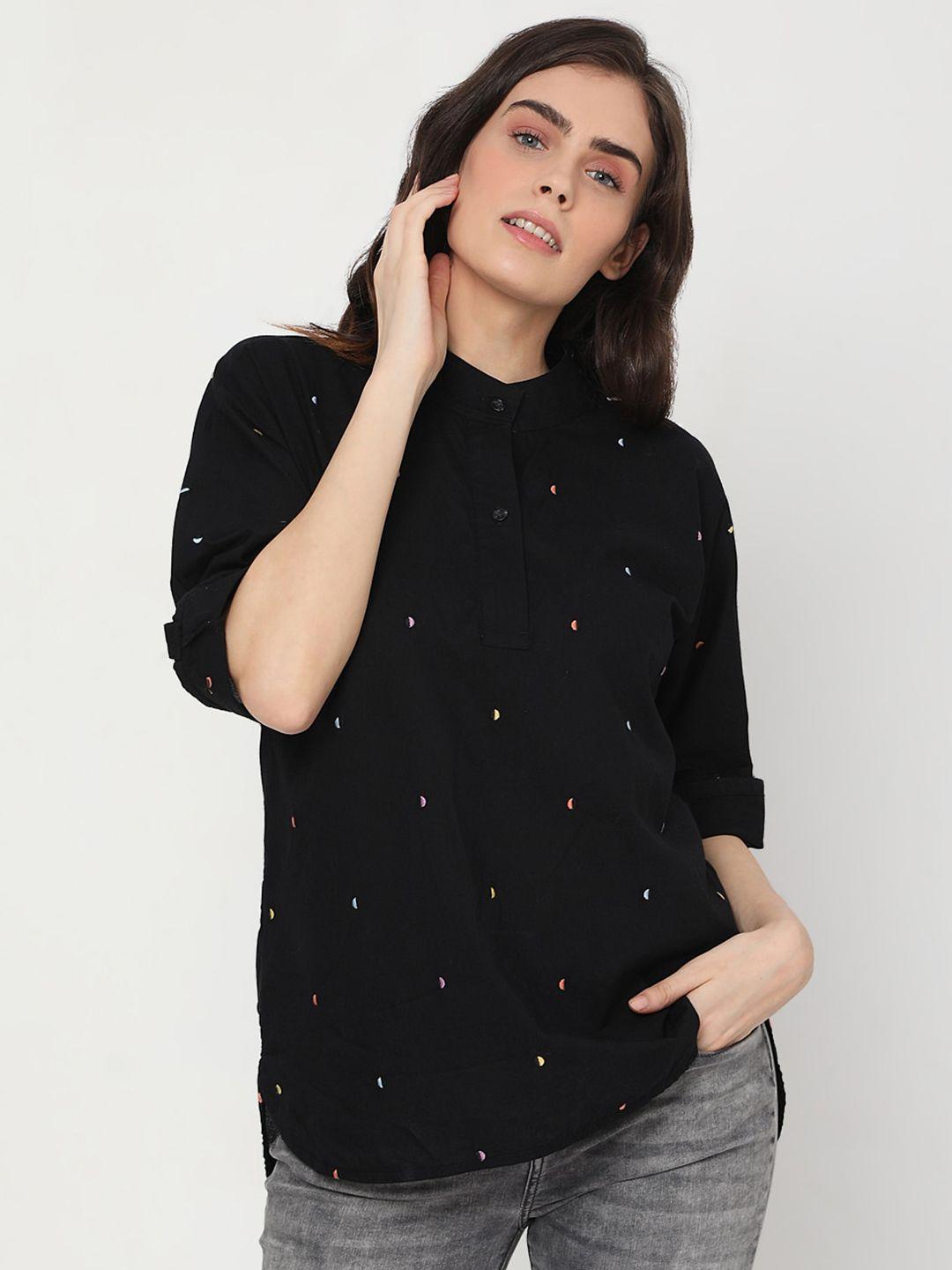vero-moda-black-printed-mandarin-collar-regular-top