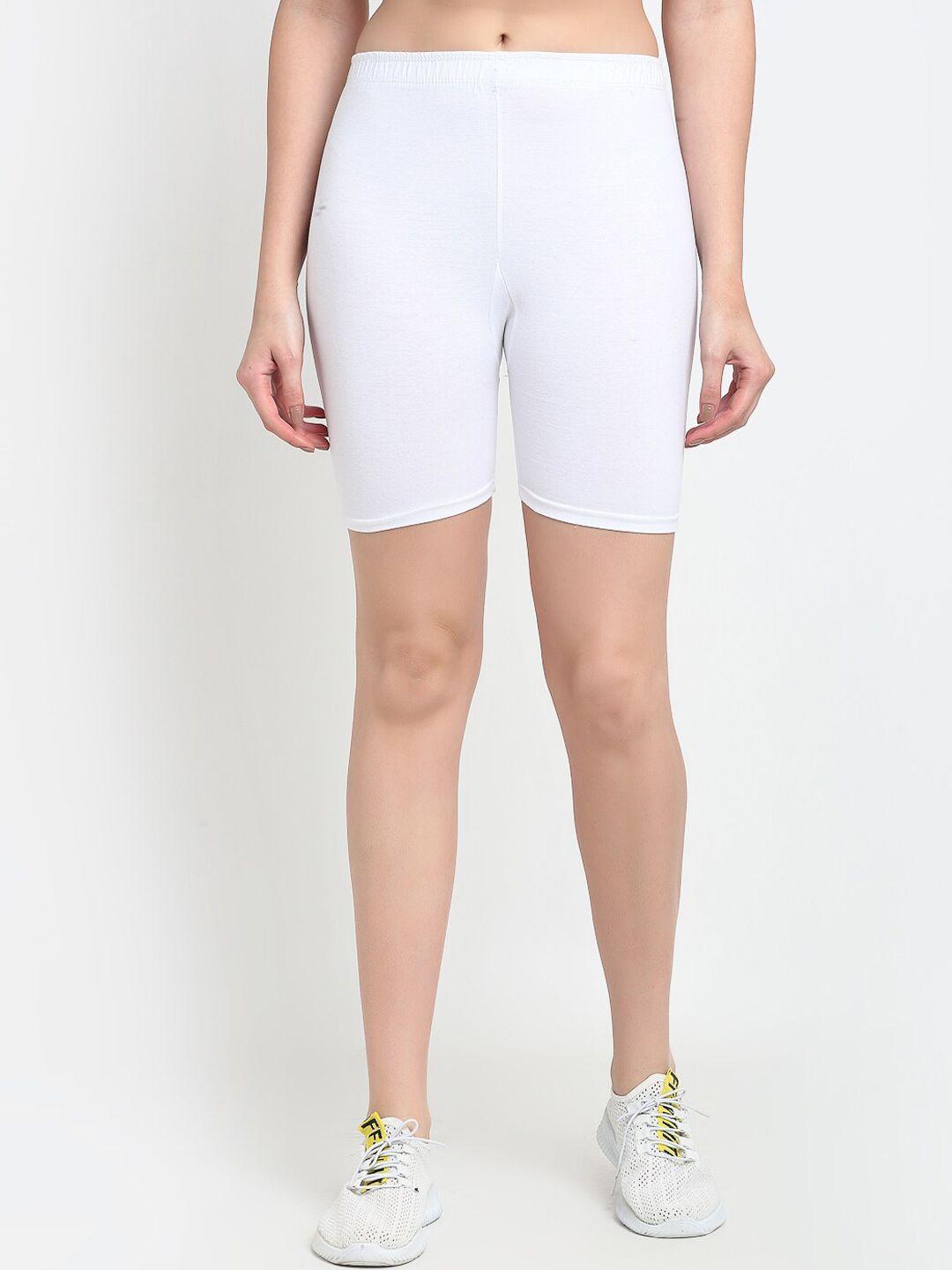 GRACIT Women White Biker Shorts