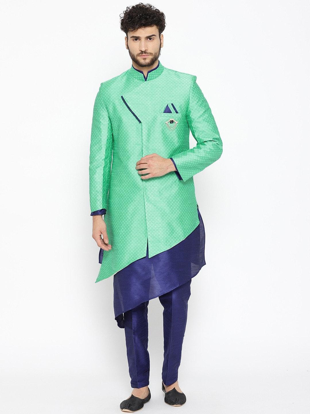 sg-rajasahab-men-green-&-blue-sherwani-set