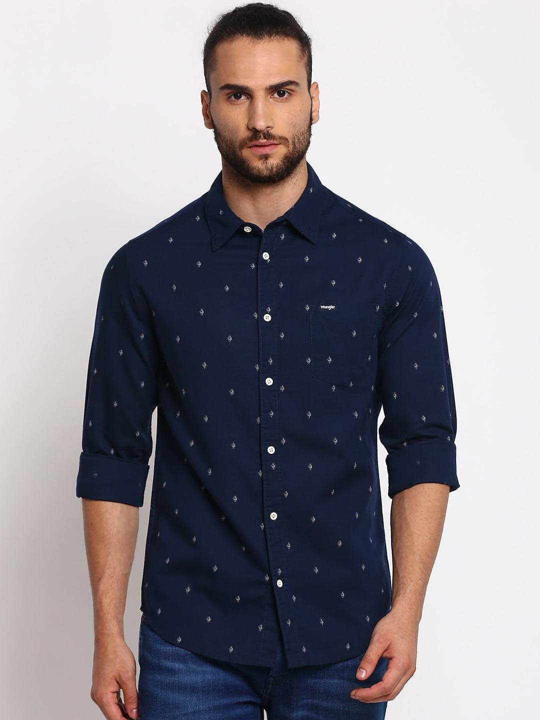 wrangler-men-blue-slim-fit-opaque-printed-casual-shirt