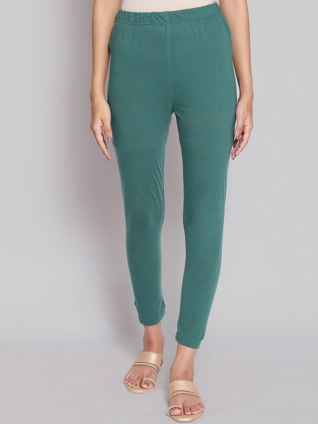 aurelia-women-green-solid-ankle-length-leggings