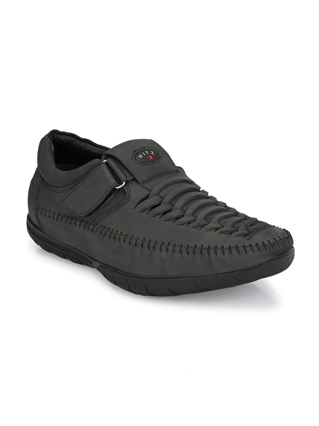 Hitz Men Black Shoe-Style Sandals