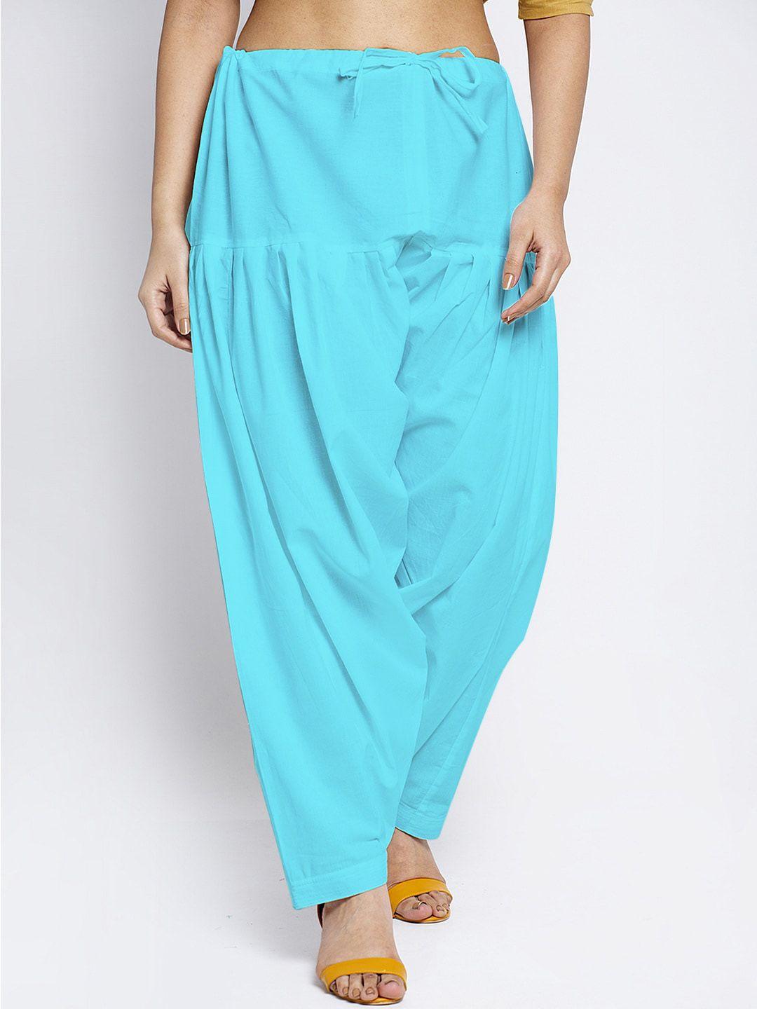gracit-women-turquoise-blue-solid-cotton-salwar