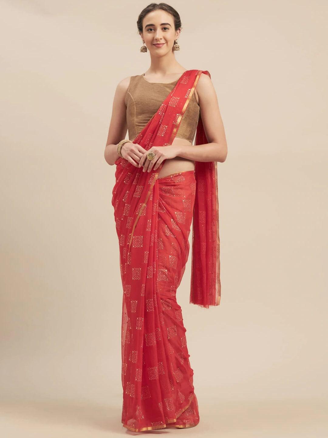 moksha-designs-red-ethnic-motifs-pure-chiffon-fusion-saree