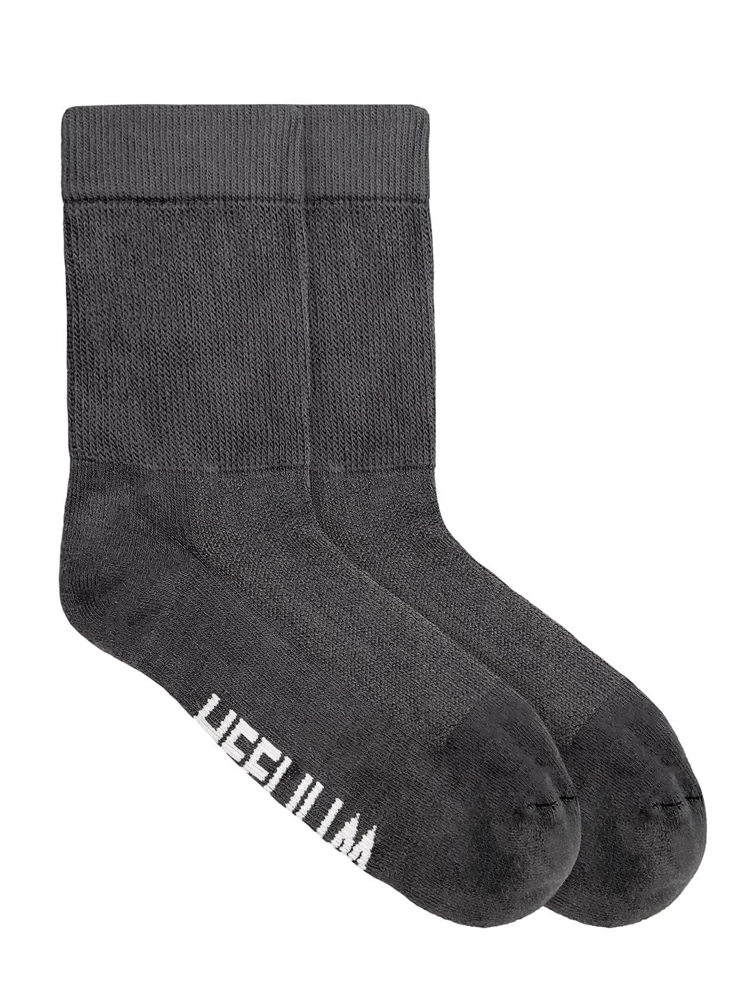 heelium-unisex-grey-solid-calf-length-socks