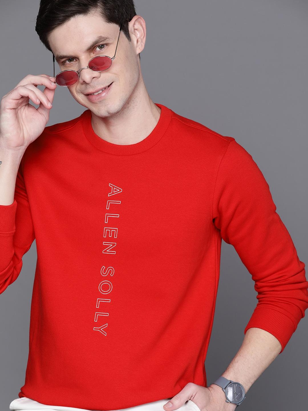 allen-solly-sport-men-red-&-white-brand-logo-printed-sweatshirt