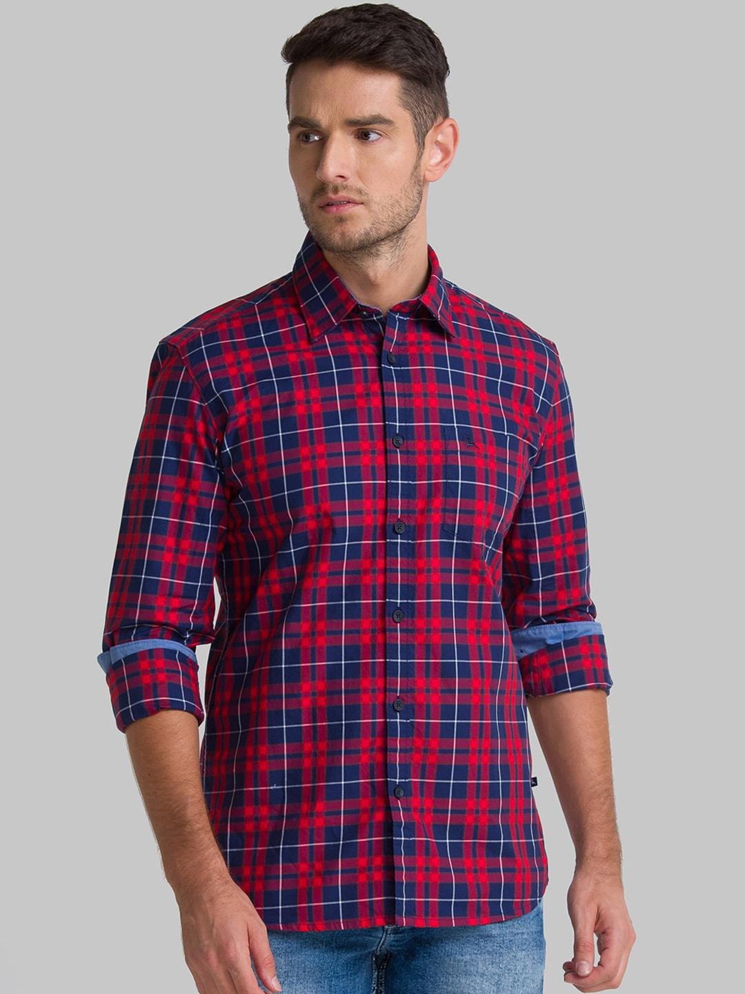 parx-men-red-slim-fit-opaque-checked-casual-shirt