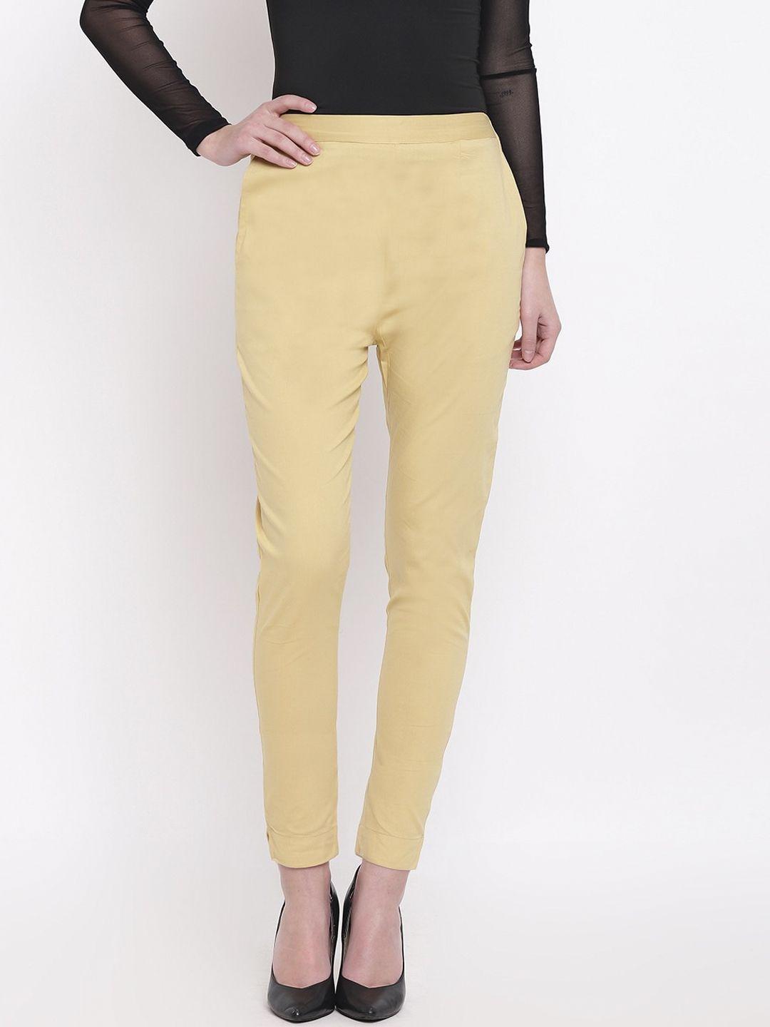 rivi-women-beige-skinny-fit-easy-wash-trousers