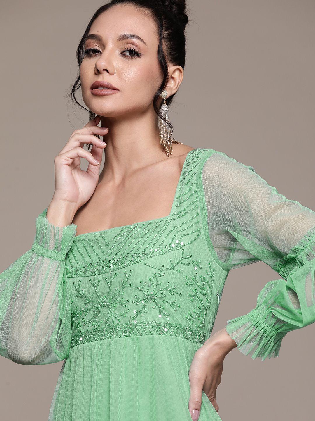 antheaa-sea-green-embellished-chiffon-midi-dress