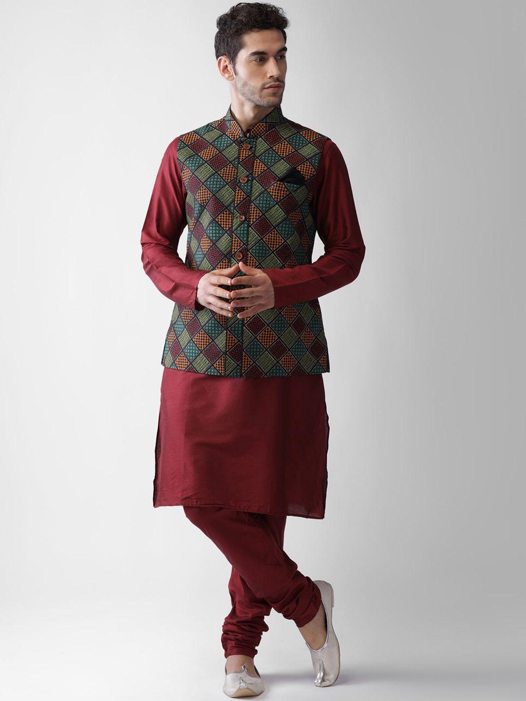 kisah-men-multicoloured-printed-regular-kurta-with-pyjamas