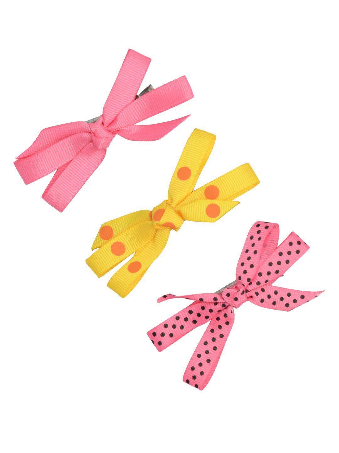 funkrafts-girls-pink-&-yellow-set-of-3-hair-accessory-set