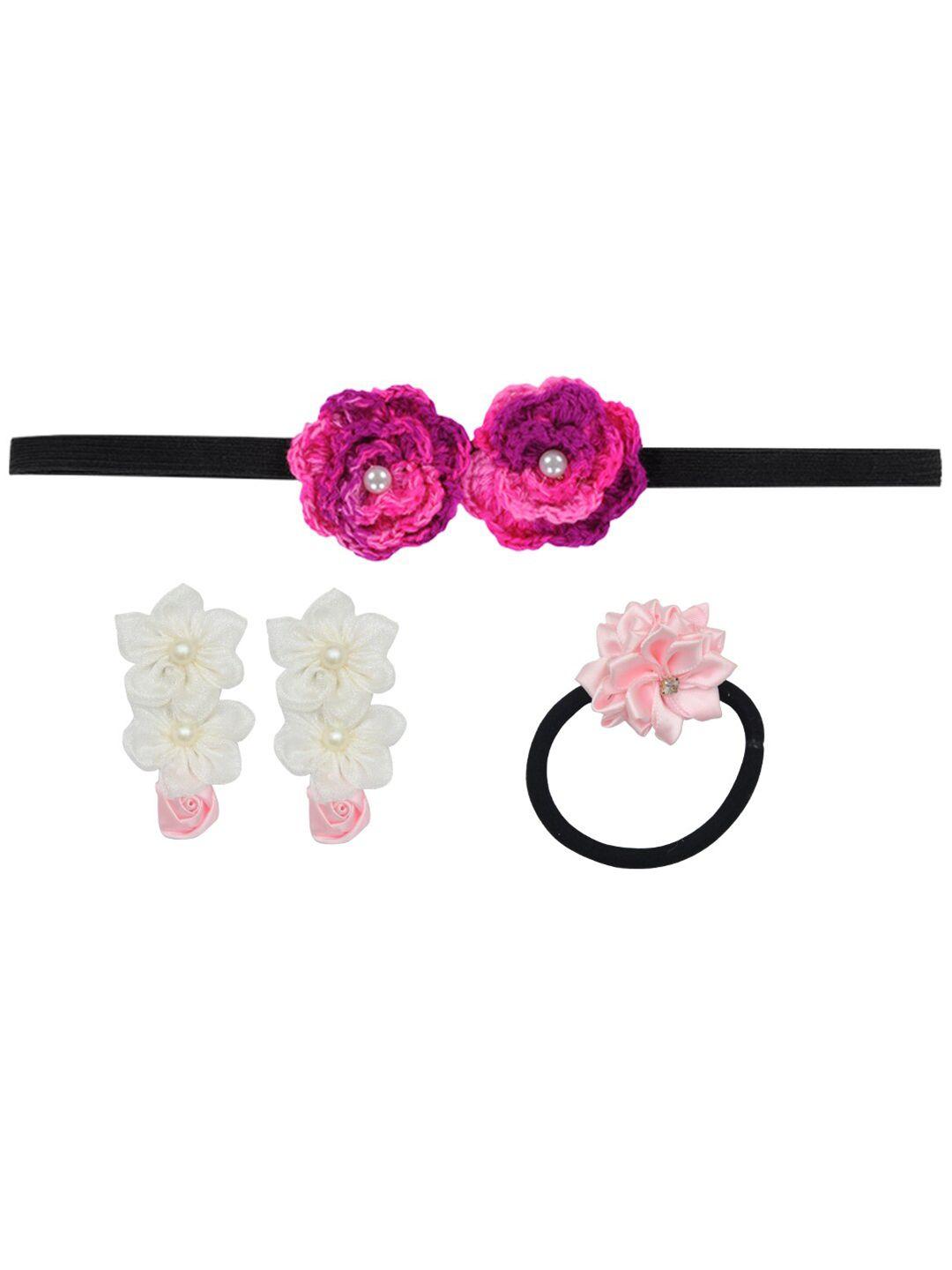 funkrafts-girls-set-of-4-lace-trendy-hair-accessories