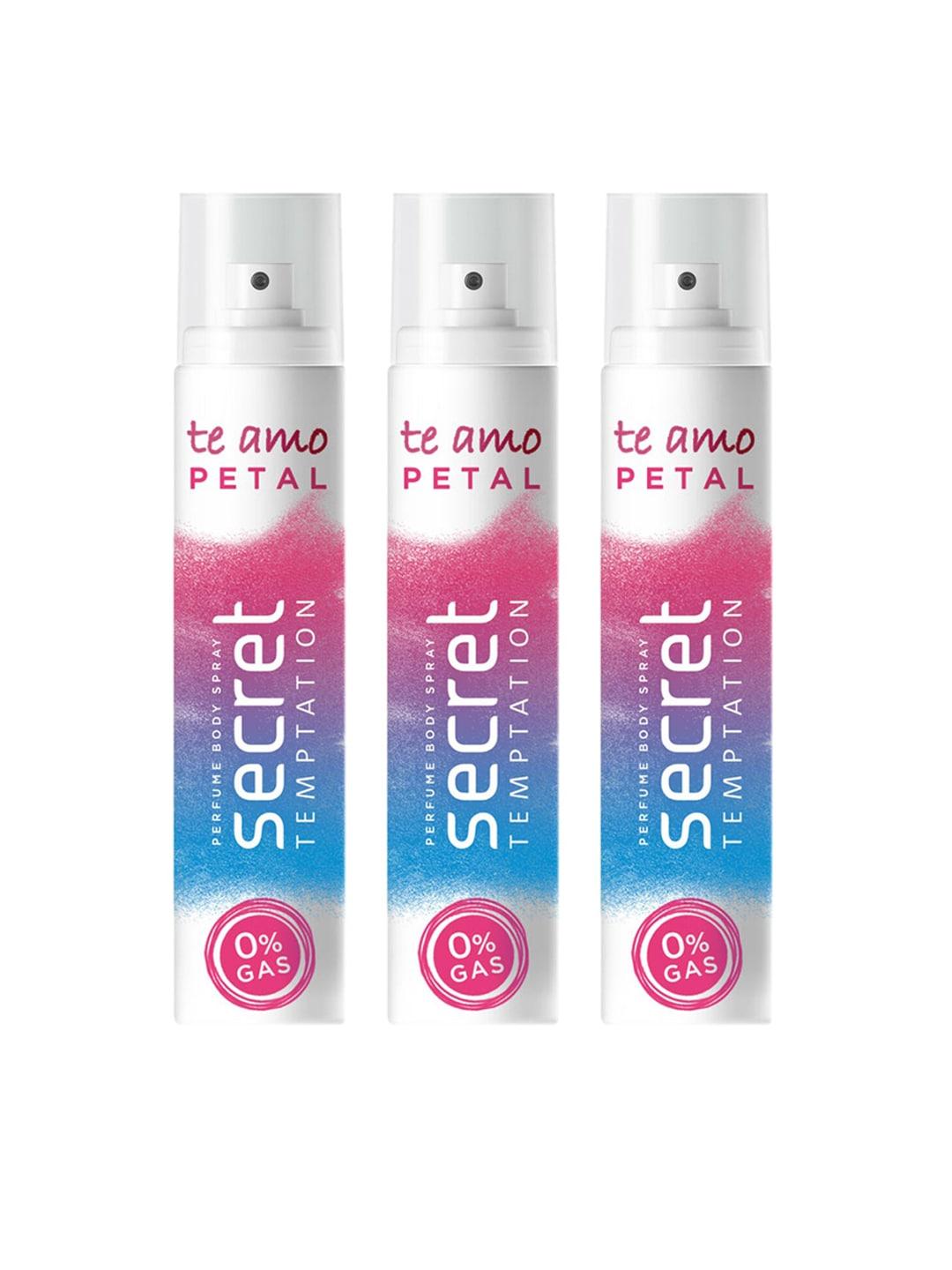 Secret Temptation Women Set Of 3 Te Amo Petal No Gas Perfume Body Spray - 120ml