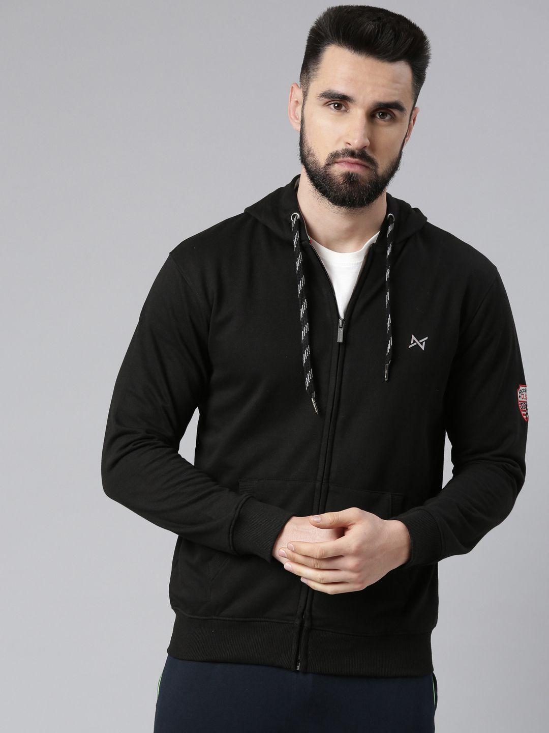 force-nxt-men-black-hooded-cotton-sweatshirt