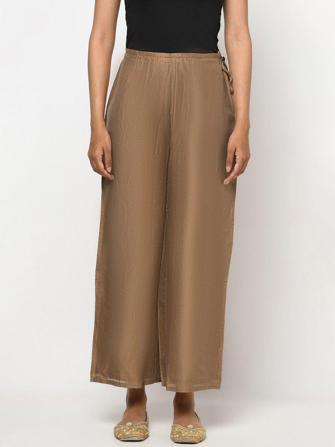 fabindia-women-brown-parallel-trousers