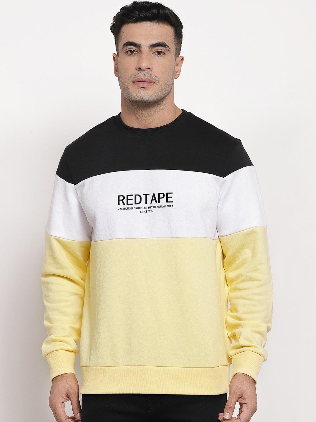 red-tape-men-yellow-colourblocked-sweatshirt