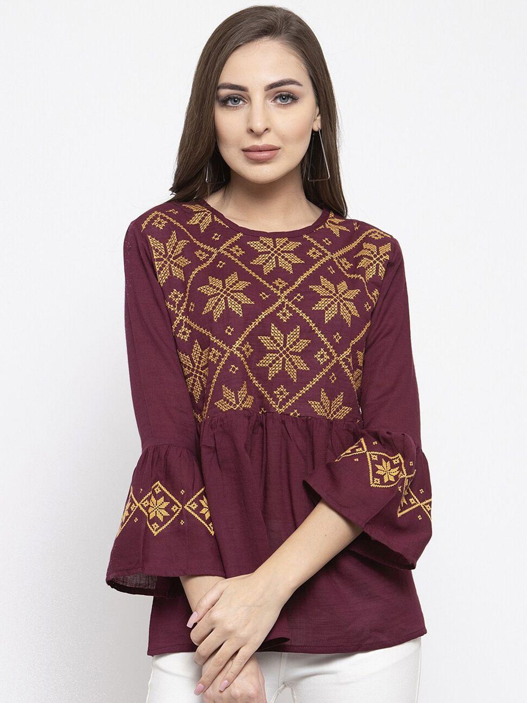 purple-state-maroon-embroidered-a-line-top