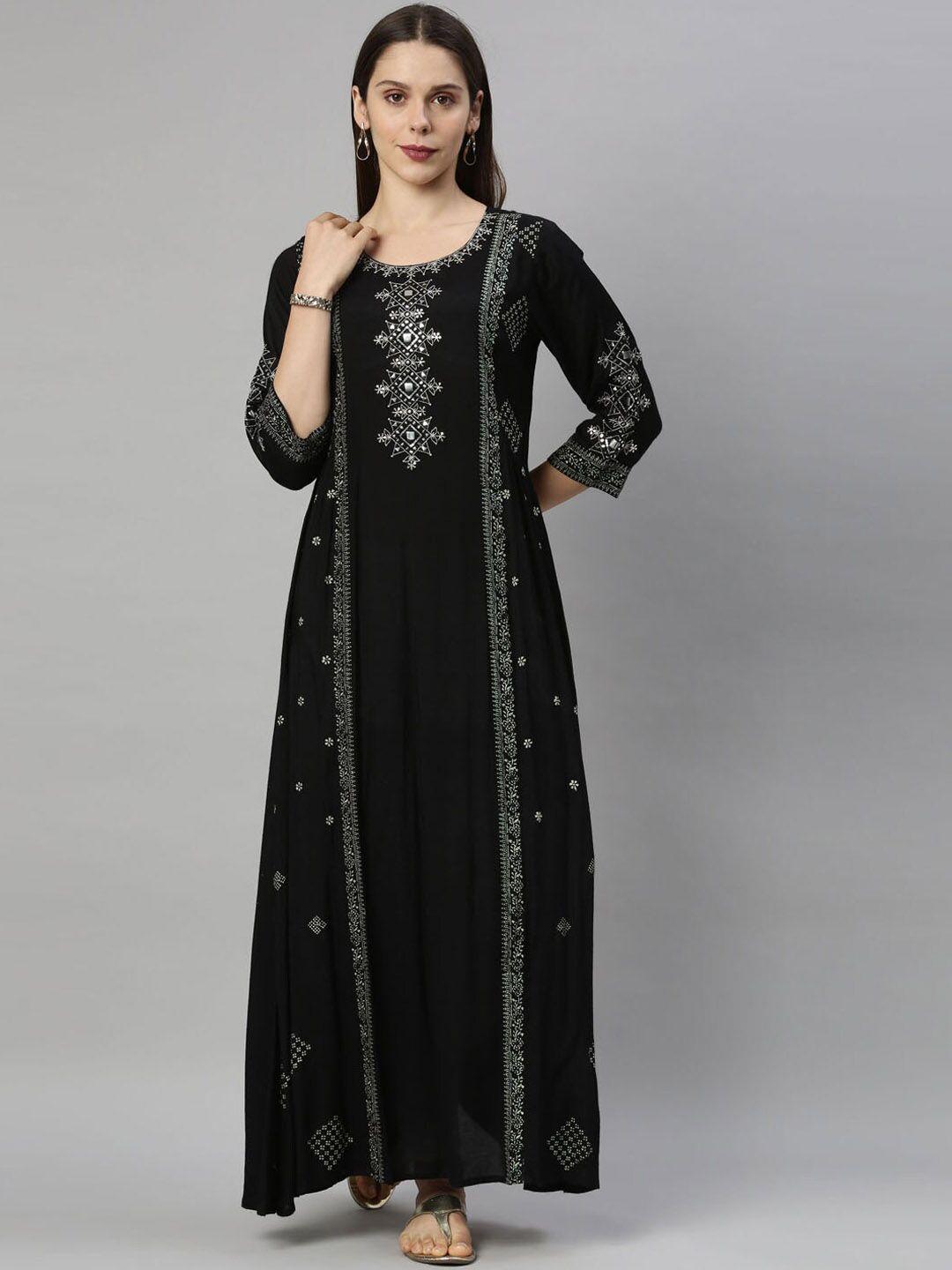 neerus-women-black-embroidered-ethnic-motifs-straight-kurta