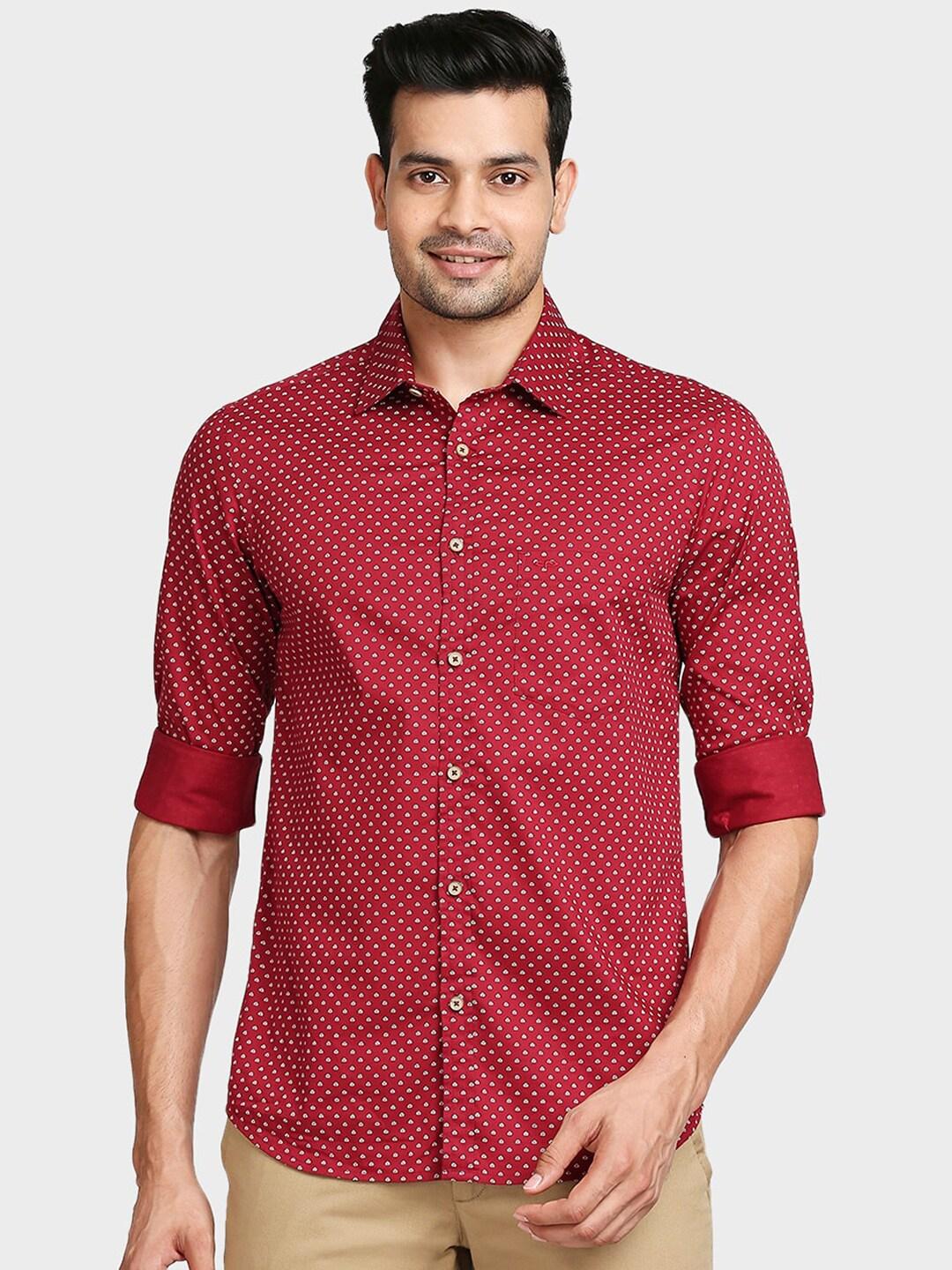 colorplus-men-red-tailored-fit-opaque-printed-casual-shirt