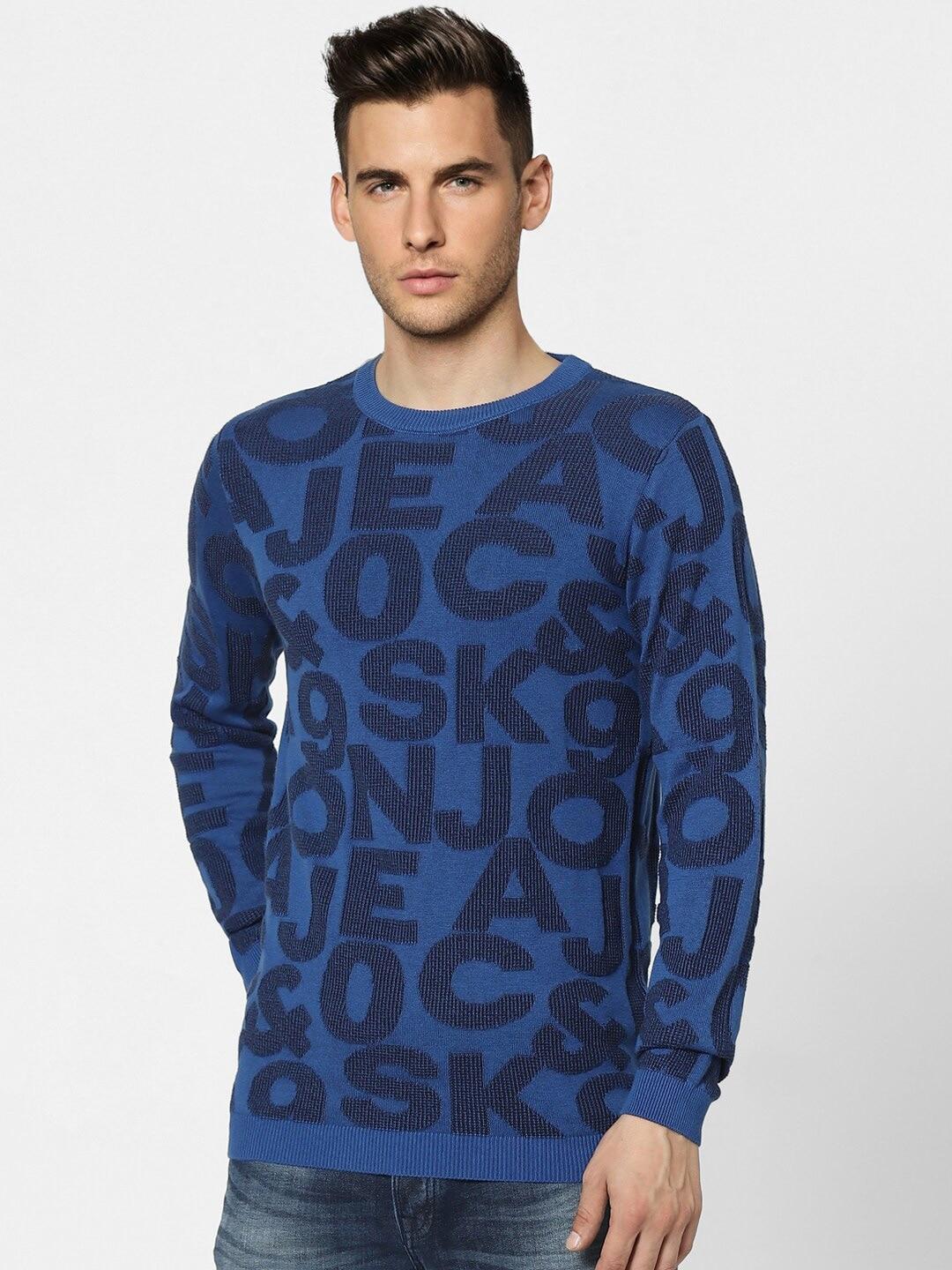 jack-&-jones-men-blue-typography-printed-pullover