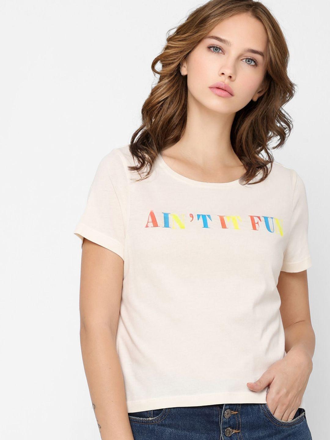 only-women-white-typography-printed-t-shirt