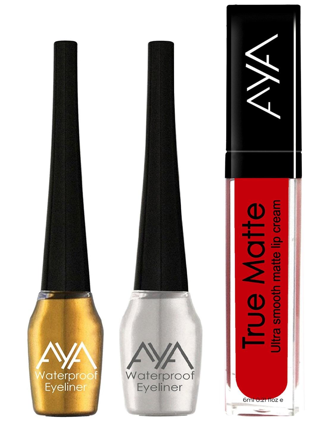 AYA Waterproof Liquid Eyeliner & Liquid Lipstick Combo 16 ml