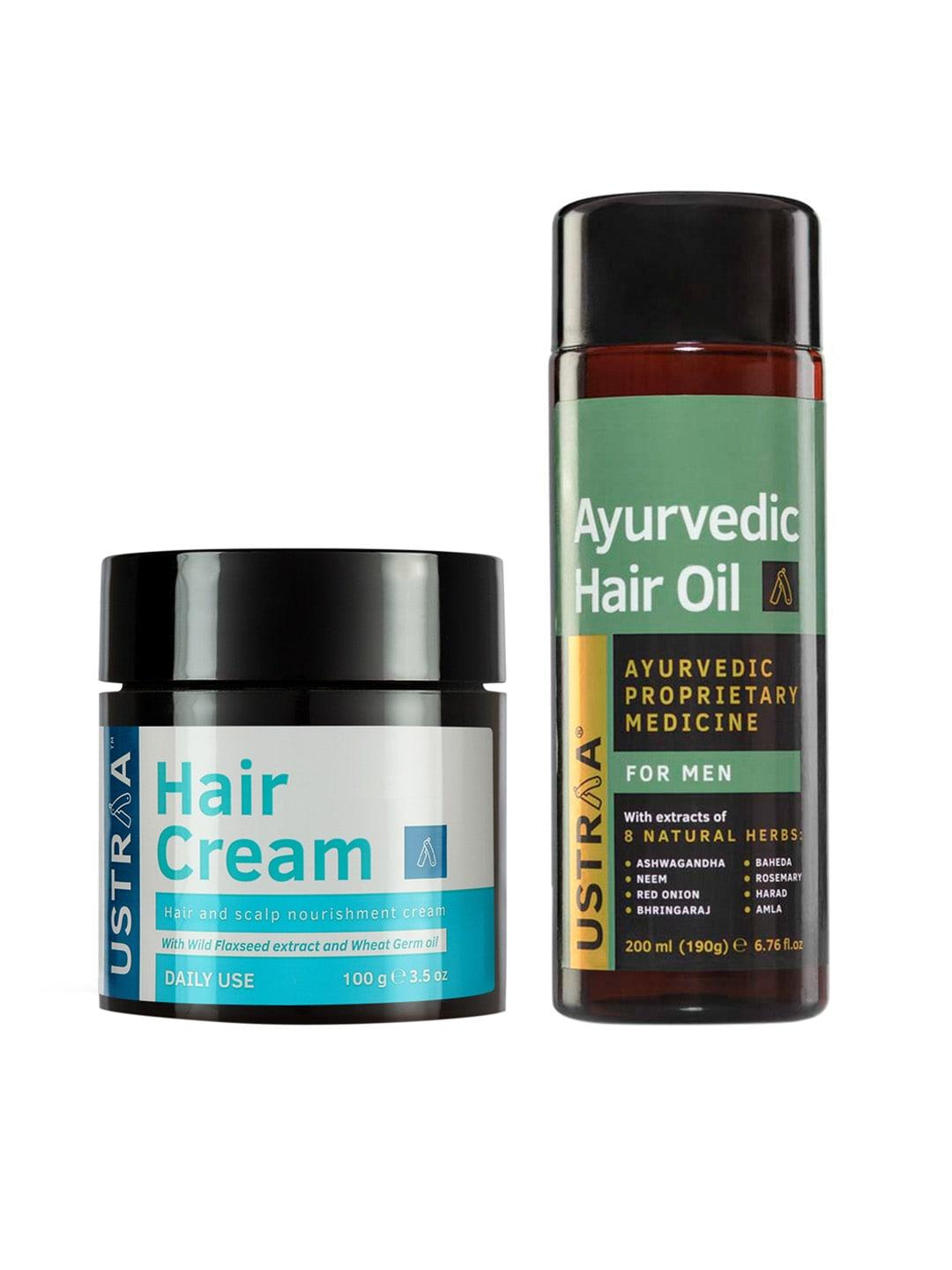Ustraa Men Ayurvedic Hair Oil & Hair Cream Combo