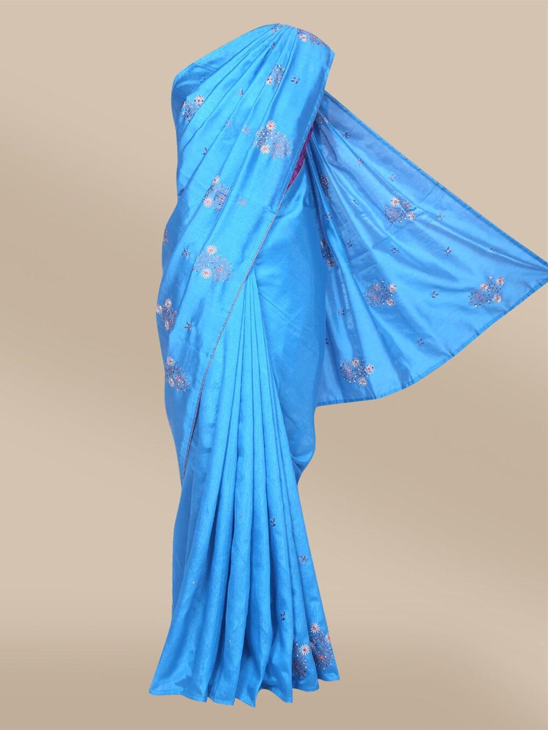 the-chennai-silks-blue-&-pink-floral-embroidered-saree