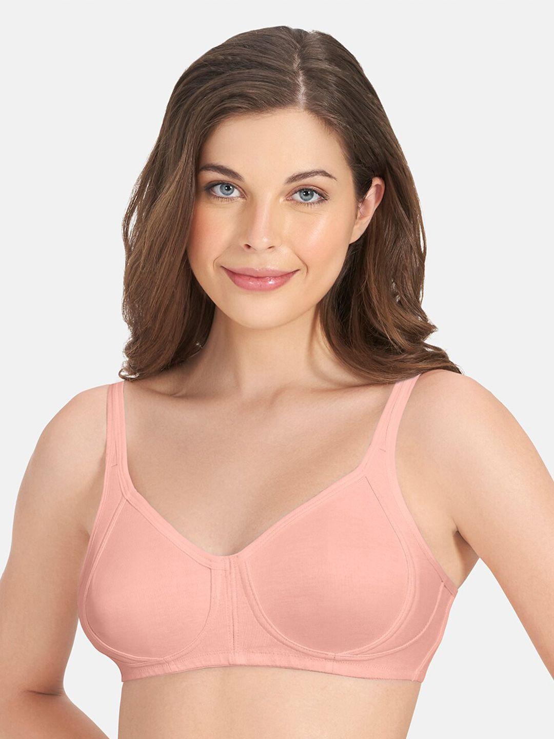 Amante Pink Solid Non-Padded Non-Wired Full Coverage Support Bra BRA10421