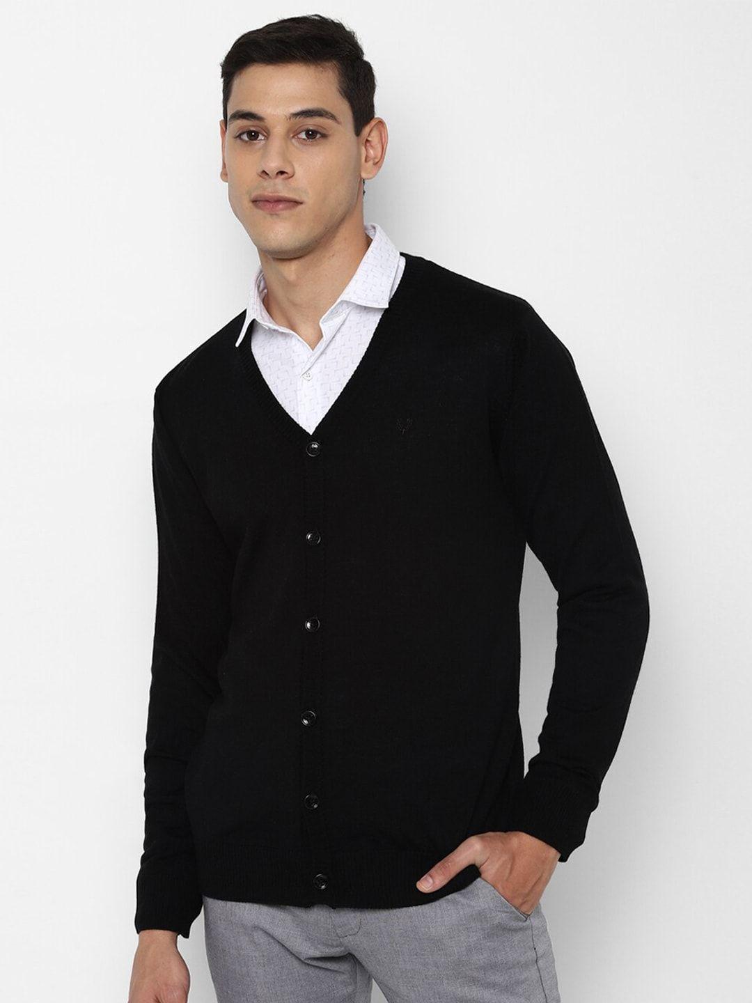 allen-solly-men-black-cardigan-sweater