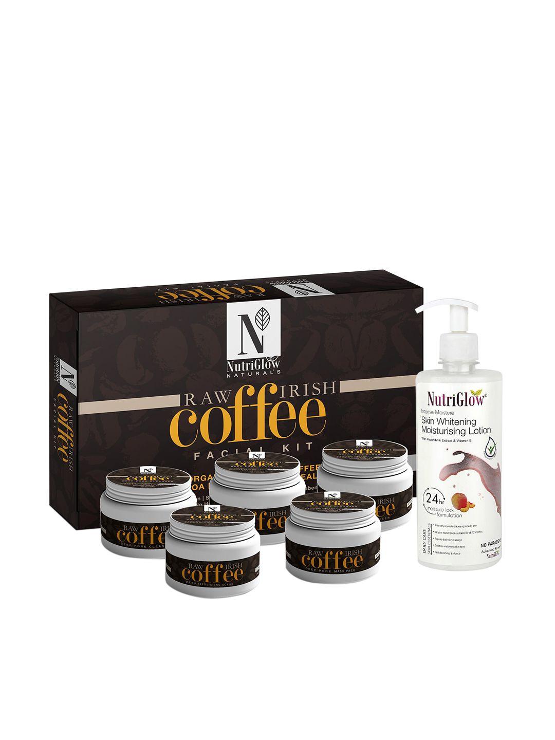 nutriglow-naturals-raw-irish-coffee-facial-kit-250g+10ml-skin-whitening-lotion-500ml