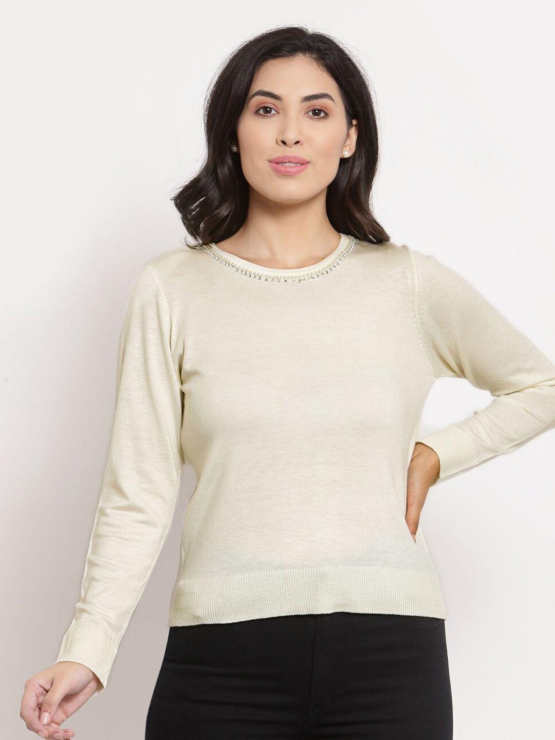 klotthe-women-cream-coloured-wool-pullover-sweater