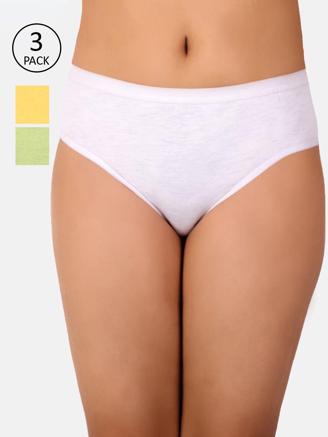 DressBerry Women Pack Of 3 Solid Hipster Briefs