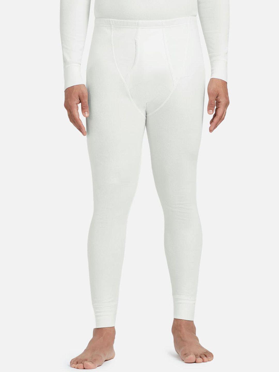 XYXX Men Off White Solid Antibacterial Thermal Bottoms