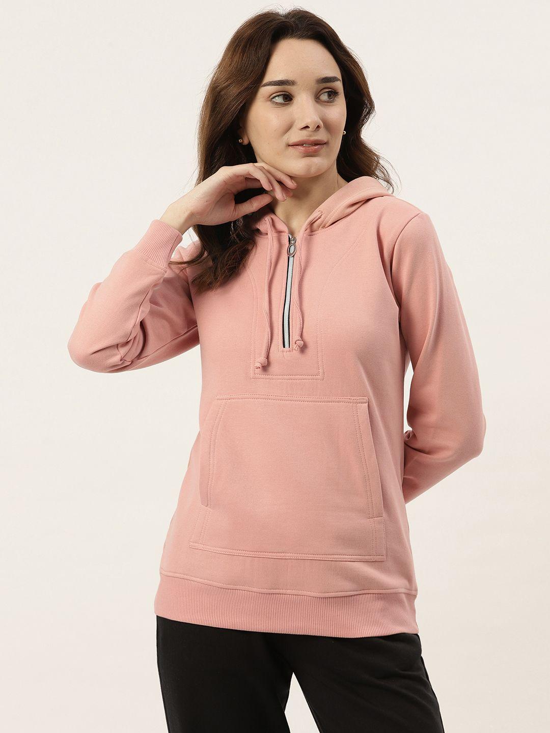 brinns-women-peach-coloured-hooded-sweatshirt