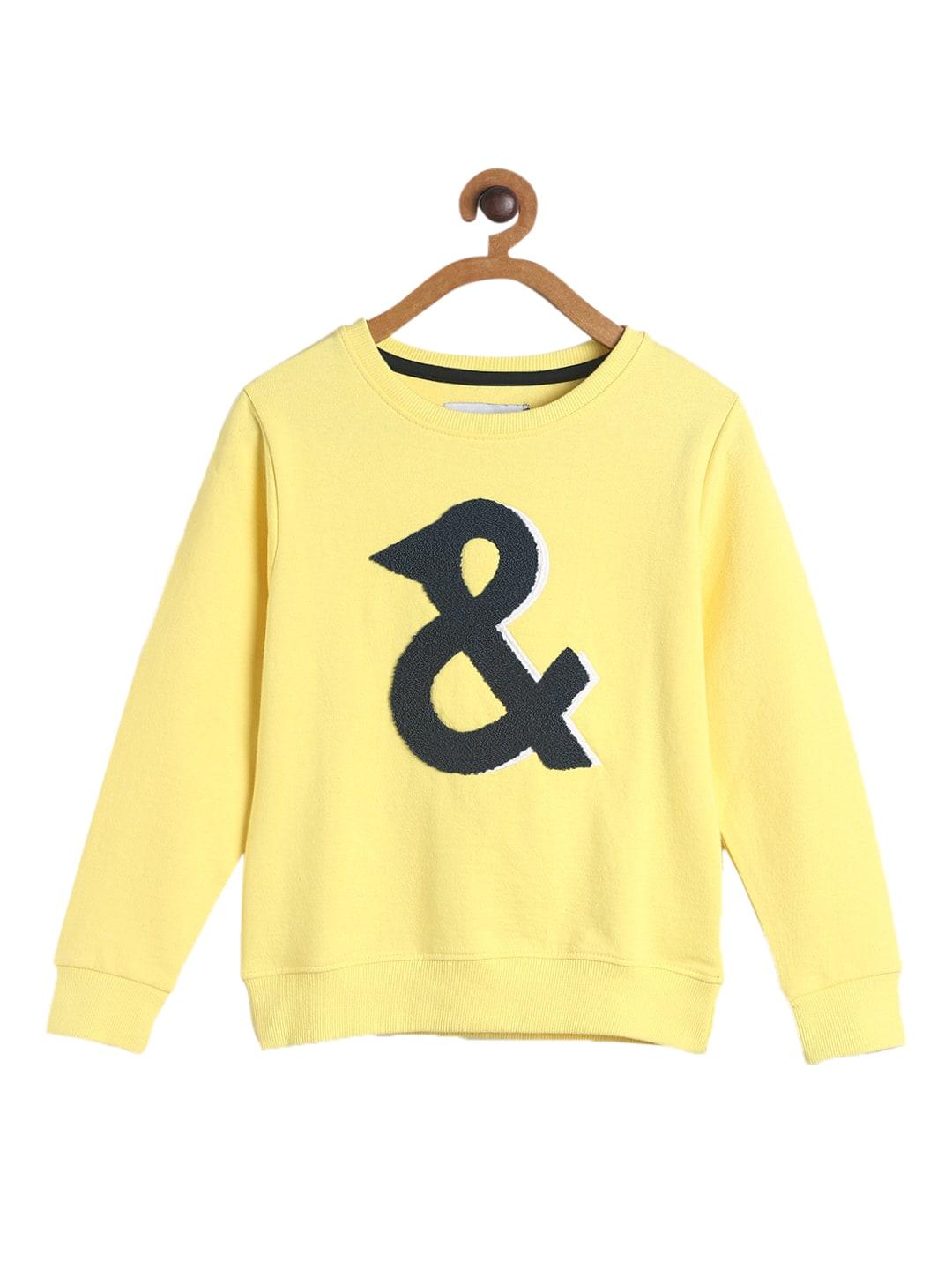 TALES & STORIES Boys Yellow Printed Sweatshirt