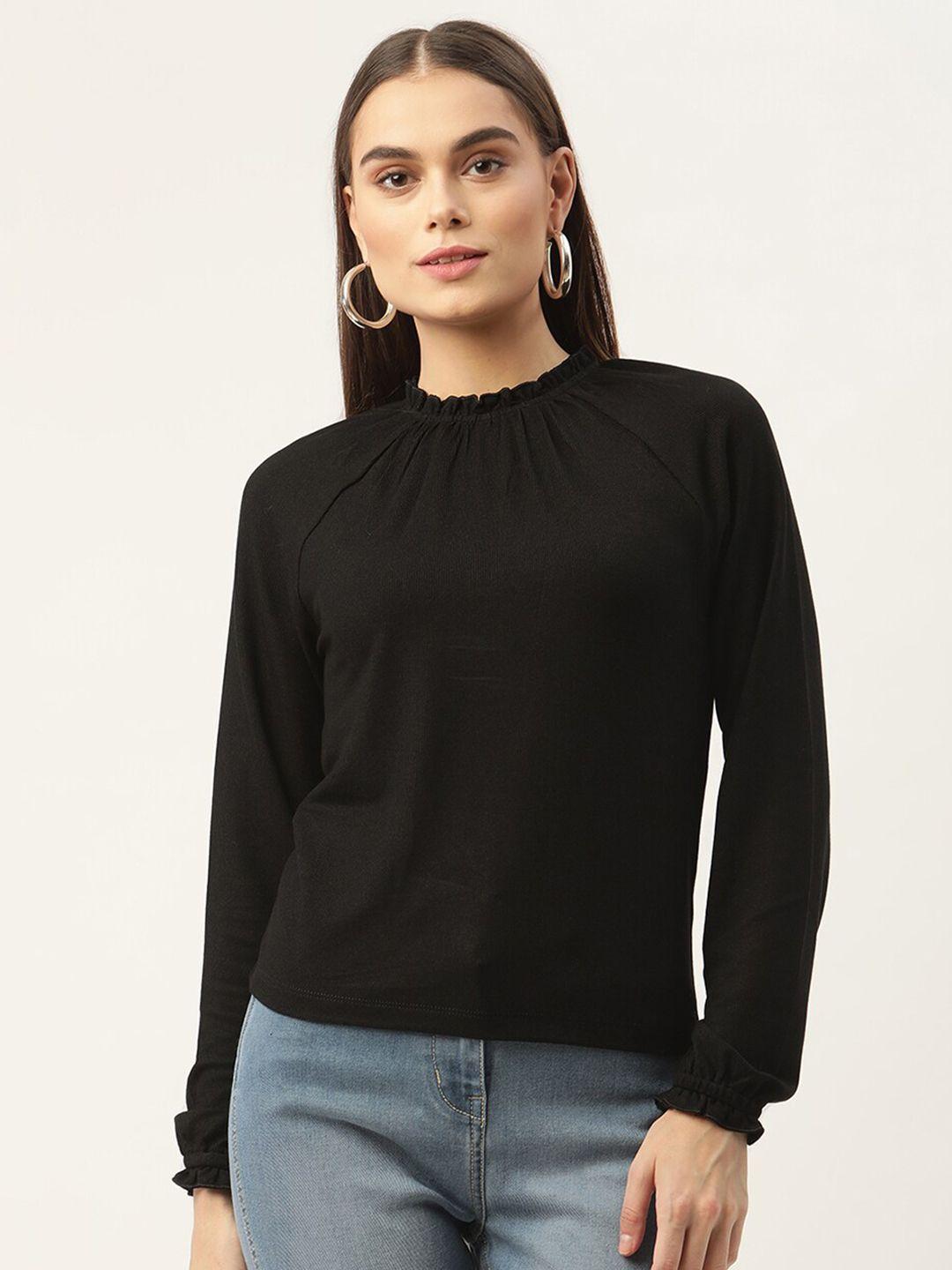 elle-women-black-high-neck-t-shirt
