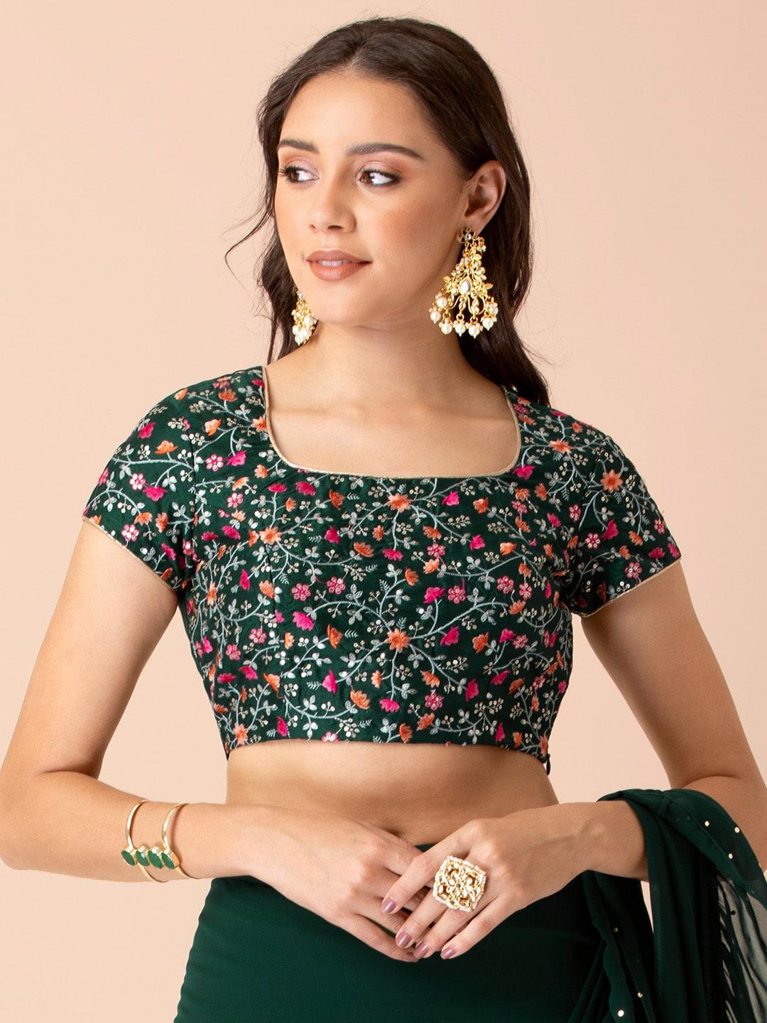 indya-shraddha-kapoor-green-floral-embroidered-fitted-crop-top