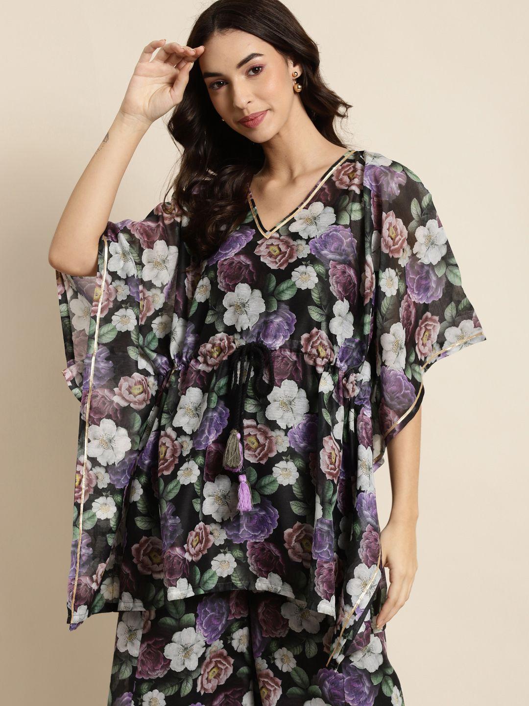 shae-by-sassafras-black-&-purple-floral-print-kaftan-top